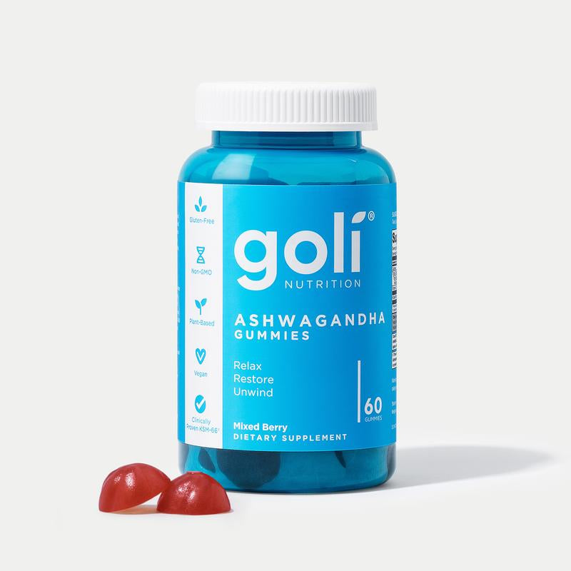 Goli Ashwagandha & Vitamin D Gummy - Mixed Berry, KSM-66, Vegan, Plant Based, Non-Gmo, Gluten-Free & Gelatin Free. America'S #1 Ashwagandha Brand